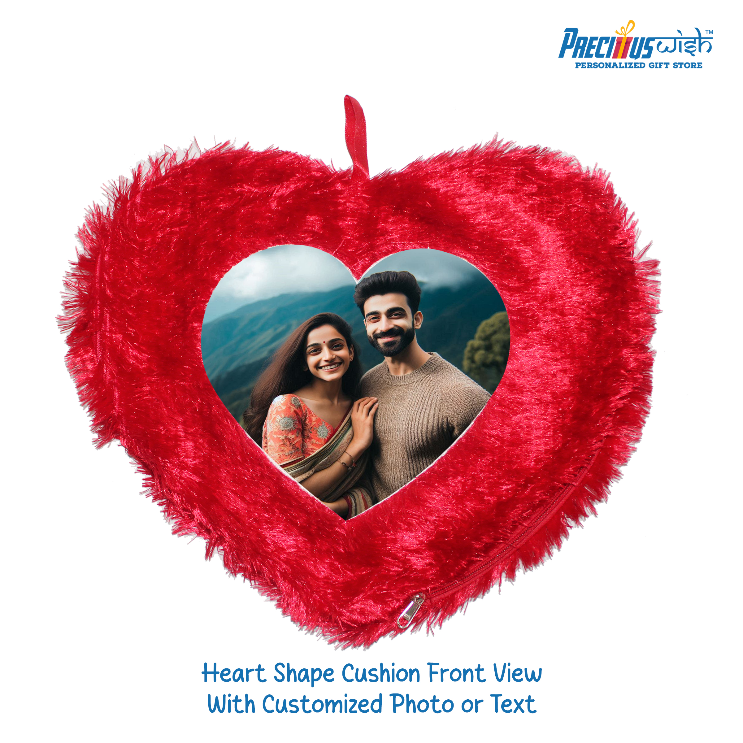 Heart Shaped Pillow with Photo Printed